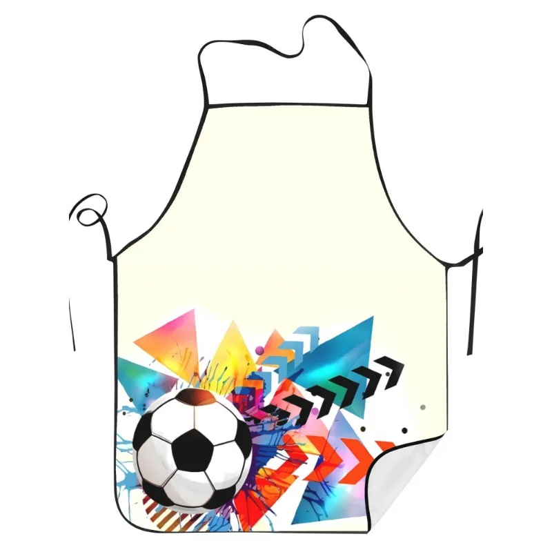 Football Soccer Ball Apron, Abstract Geometric Sports Theme Kitchen Cooking Bib, Colorful Arrow Pattern Multiple Sizes Available