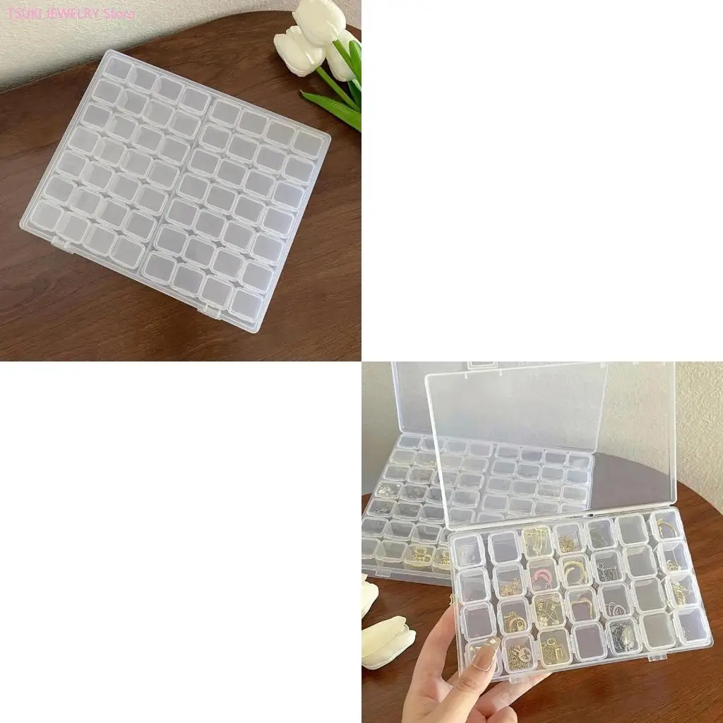 

62KE Fashion Accessories Compact Earring Box Clear Jewelry Container for Rings