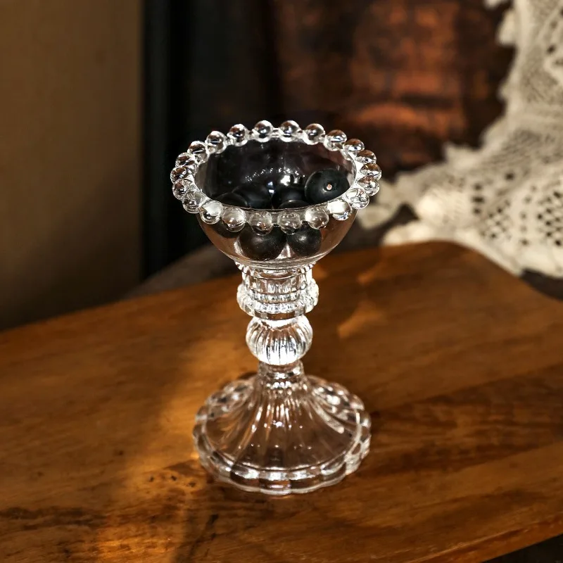 

1pc Delicate Small Size Tall Dim Sum Glass Plate Tea Plate Snacks Dried Fruit Plate Restaurant Utensils