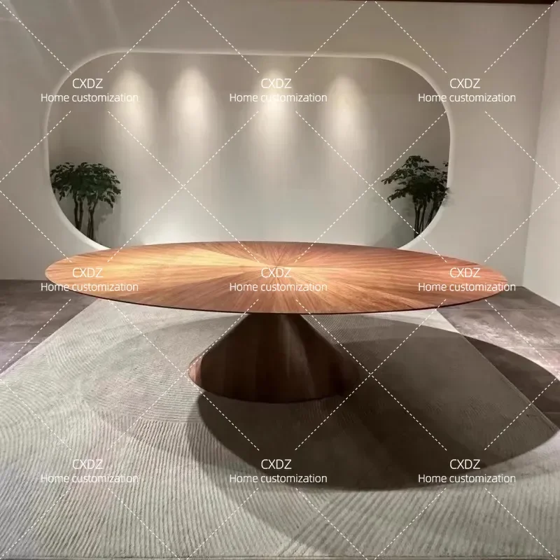 Black Walnut Solid Wood Dining Table Large Villa Style Desk for Living Room or Office Modern Minimalist Furniture
