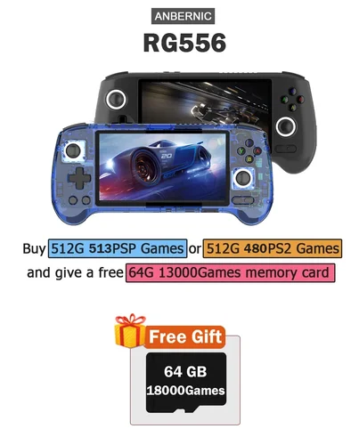 Imagen 2 del producto ANBERNIC RG556 consola de juegos portátil pantalla AMOLED de 5,48 pulgadas 1080*1920 Android 13 RAM8G + 128G PS2Game 5G WIFI 512G 80000 juegos
