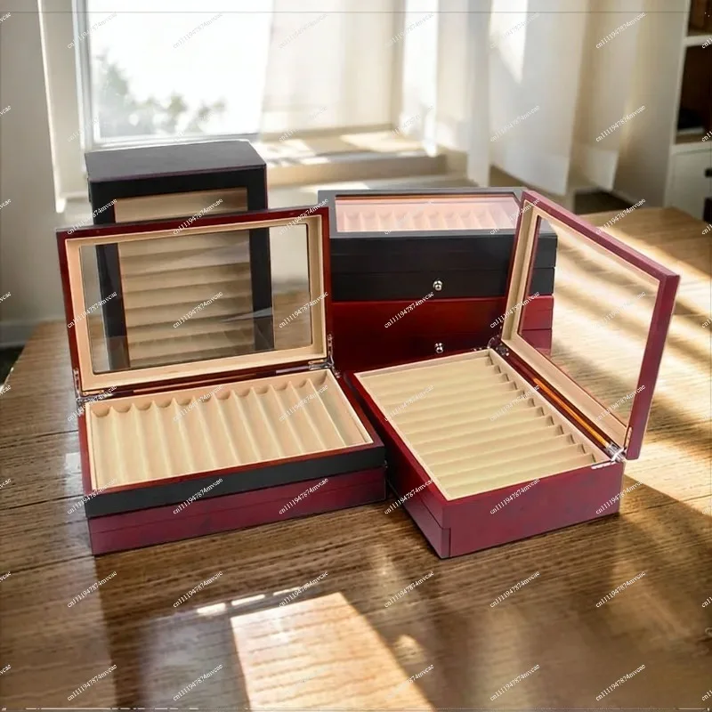 For Pen Wooden Packaging Box Wooden Drawer Gift Box Display Storage Box Large Capacity