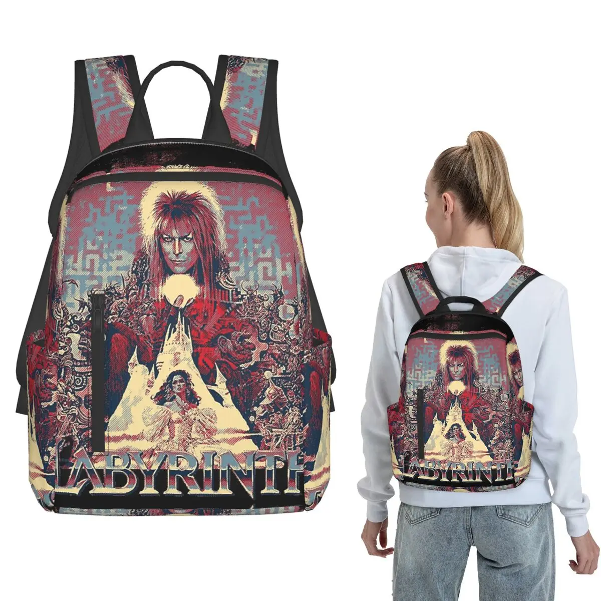 Labyrinth Funny Vintage Movie Legend Backpack Daypack Children BookBag School Bag Shoulder Bags for Men Women