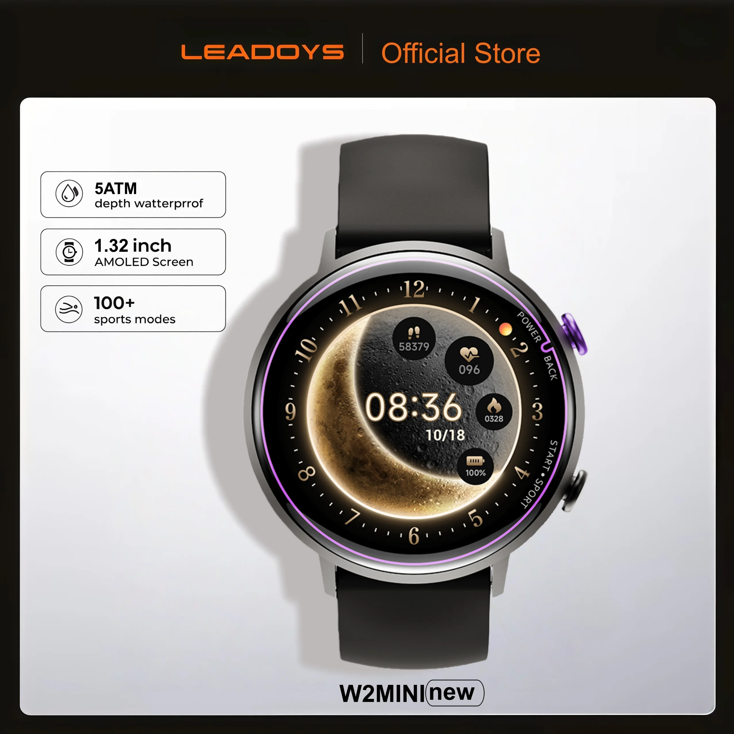 

1.32" AMOLED New Smart Watch Bluetooth Call Heart Rate Calculator Blood Oxygen Monitoring Sport Fitness Tracker Smartwatch For W