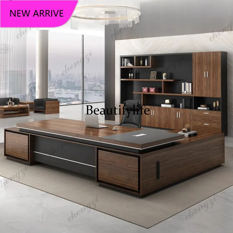 

P3 Modern Long Big Office Desks L Shaped Wooden Writing Drawers Computer Desks Study Designer Reading Escritorios