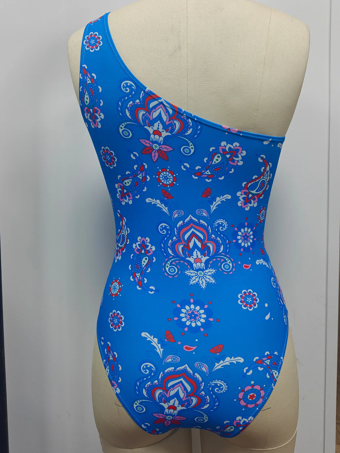 2026 feminino de um ombro maiô de uma peça assimétrico alças cruzadas sexy bodycon monokini azul cortar bodysuit feminino novo