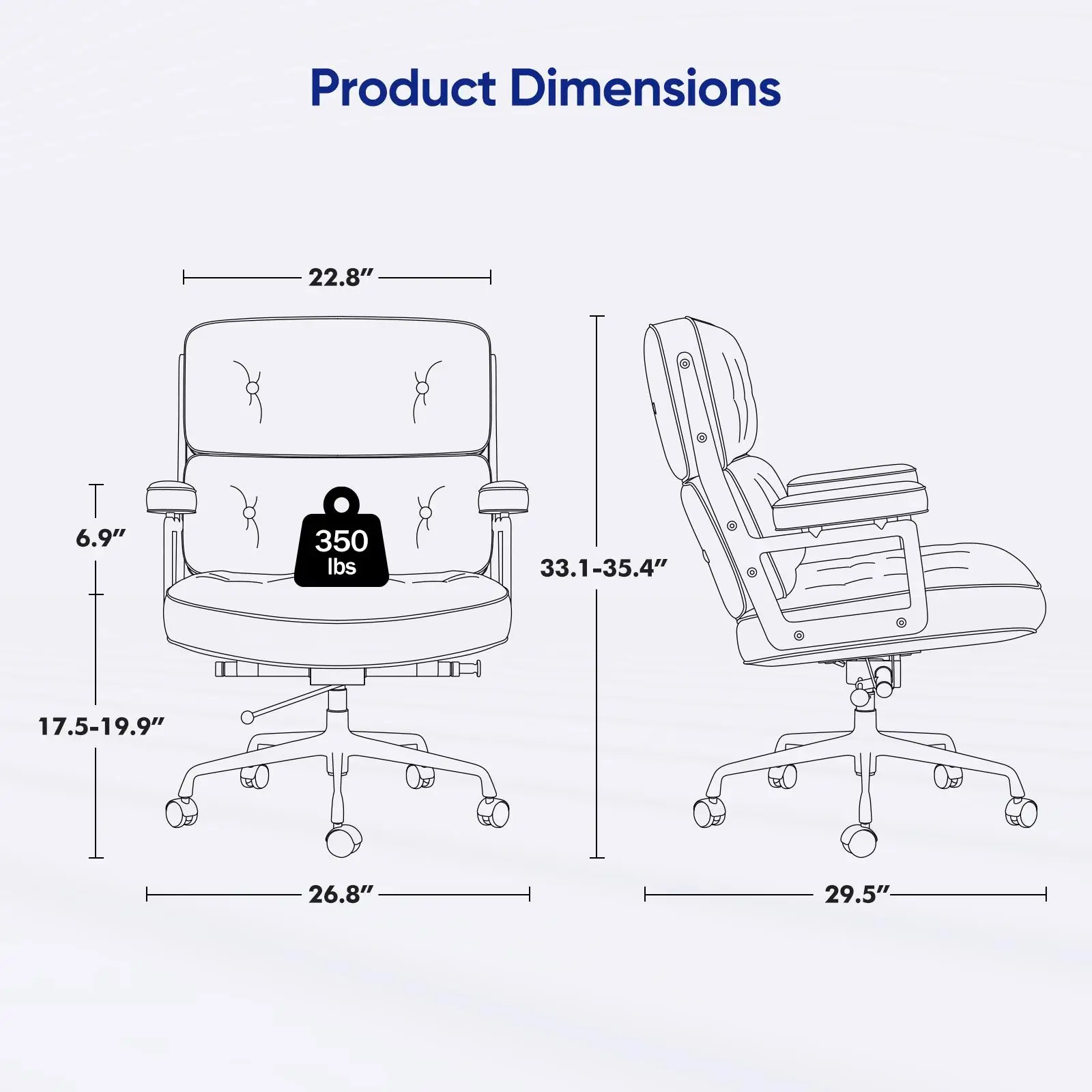 كرسي مكتب مريح مصنوع من الجلد الطبيعي مع أذرع وعجلات من الألومنيوم لدعم كرسي المكتب التنفيذي للأعمال الدوارة