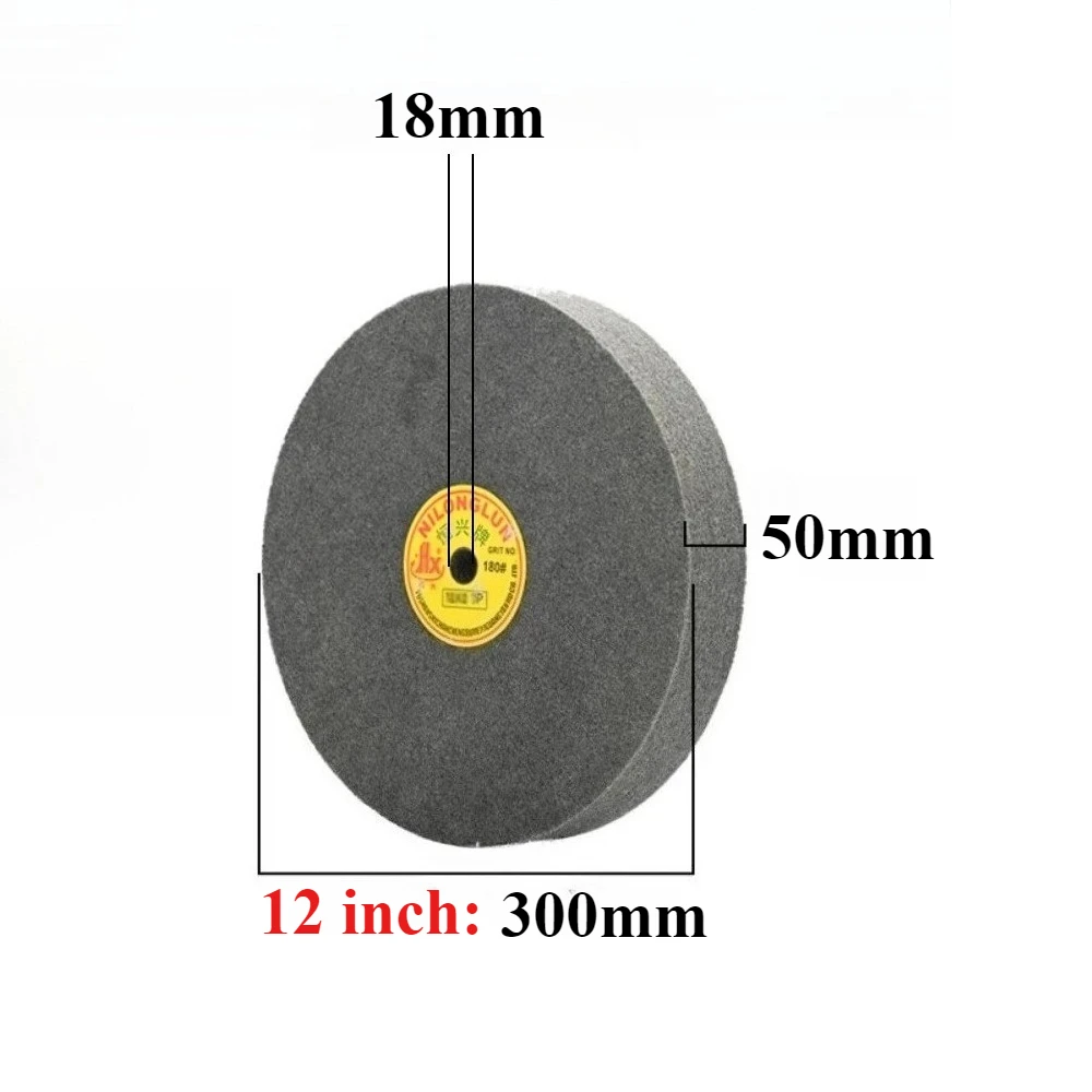 Peça de trabalho de hardware de roda de polimento de fibra de nylon de 12 polegadas; alumínio, cobre e outros tratamento de superfície de moagem e rebarbação.