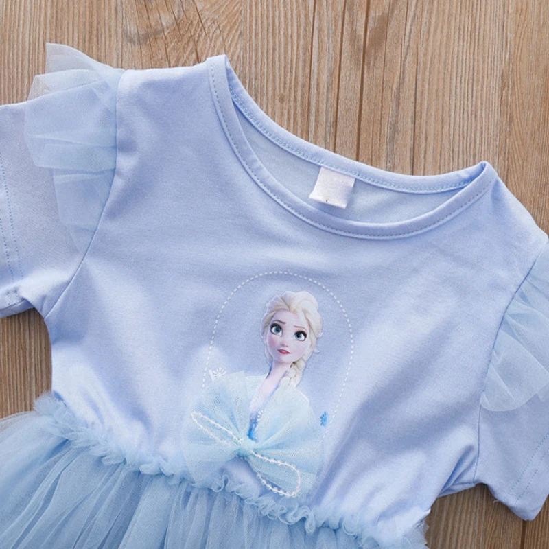 Mädchen Kleidung neue Sommer Prinzessin Kleider Kurzarm Kinder Kleid gefroren Elsa Party Baby Kleider für Kinder Kleidung 2-8y