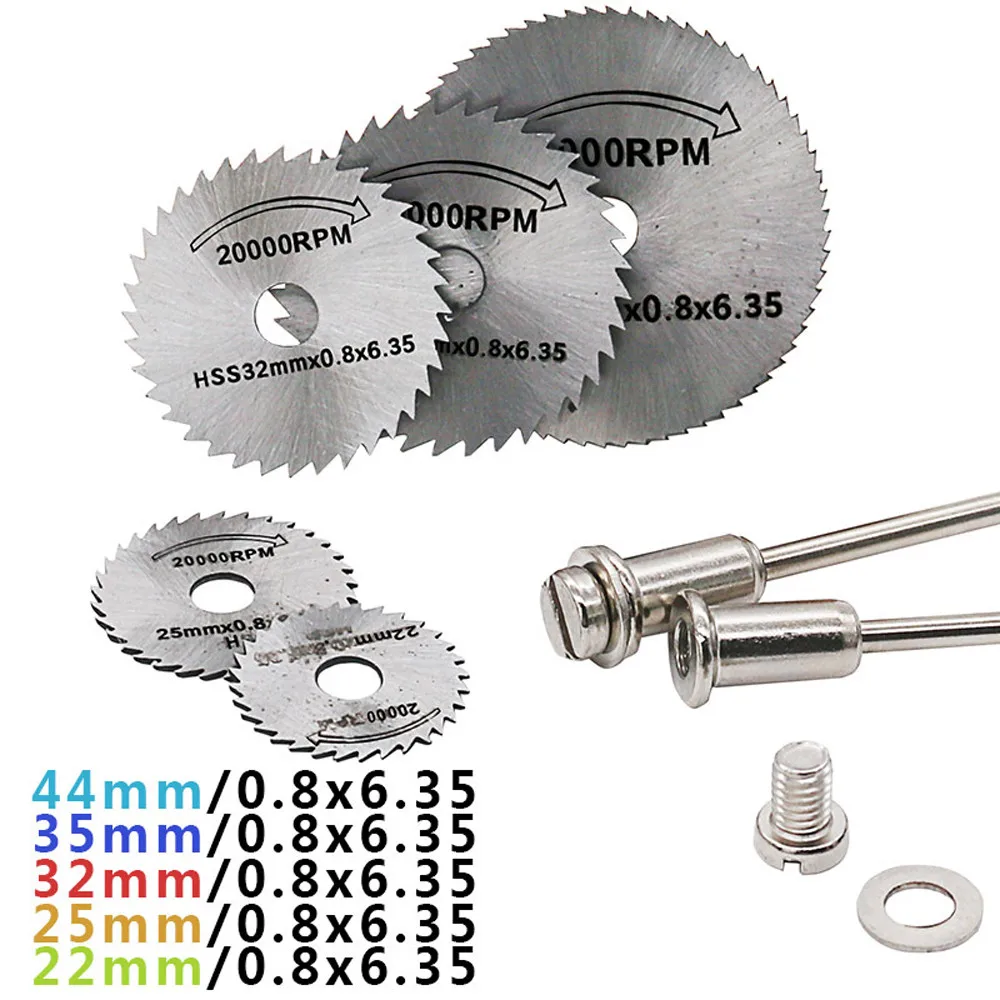 5ps HSS Circular Wood Cutting Saw Blade Discs + 2ps Mandrel Drill For Rotary Tool HSS high speed steel circular saw blades toos