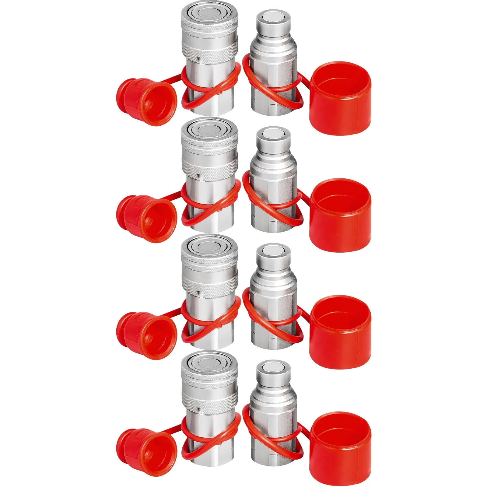 

Hydraulic Coupler 1/2 Body With 1/2" NPT Thread 27.6 MPa Hydraulic Quick Connect 4 Pairs Hydraulic Coupling Quick Connect 45.5