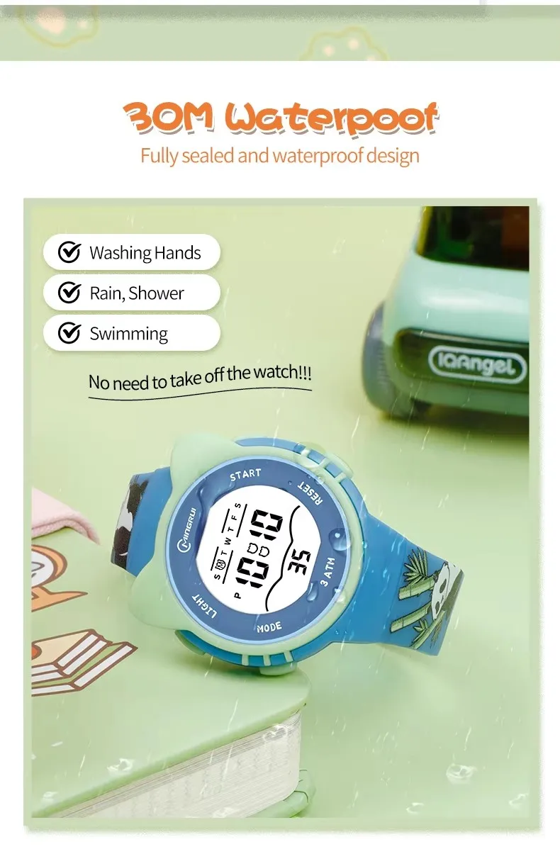 Montres enfants mignon rose numérique enfants montre pour garçons filles 30M étanche violet étudiant électronique montre-bracelet LED cadeaux