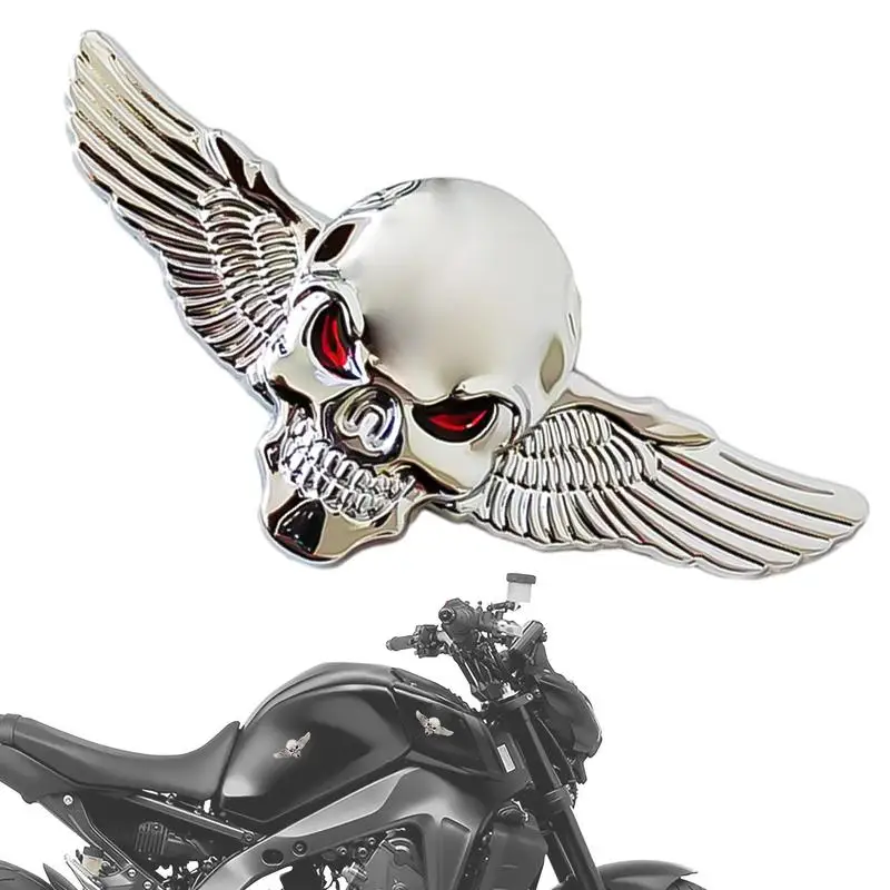 3D Metal Car Sticker Angel Wings Car Decal Metal Skeleton Car Emblem Decoration Sticker Metal For Car Accessories