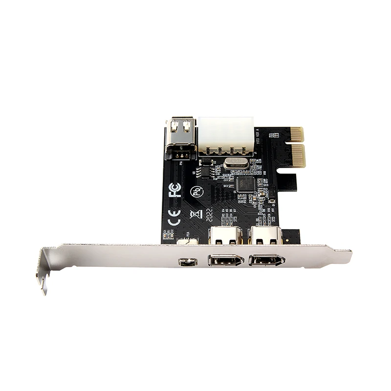1 Set PCI-e 1X IEEE 1394A 4 Port(3 + 1) فايرواير بطاقة محول 1394 A PCIe مع 6 دبوس إلى 4 دبوس IEEE 1394 كابل لسطح المكتب #5