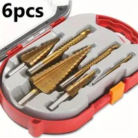 6Pcs Step Drill Bits Saw Drill Set HSS Titanium Milling Cutter for Woodworking Metal Core Hole Opener 4-12 4-20 4-32mm 3 6 8mm