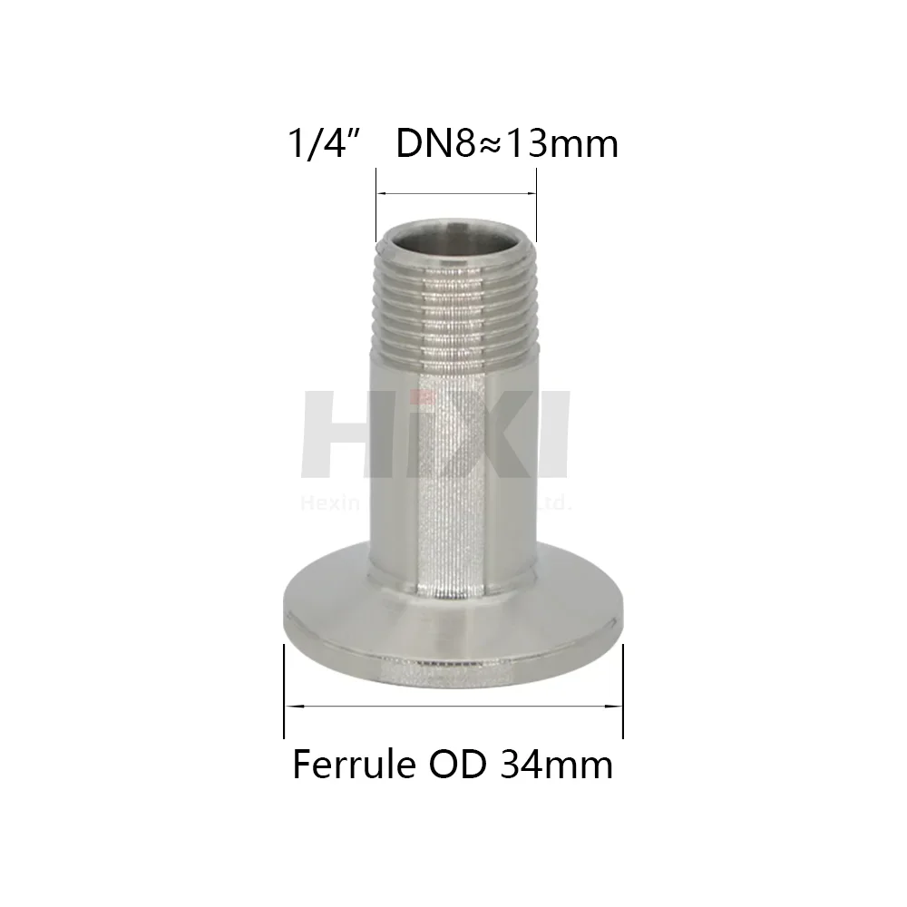 YQBS-304 ステンレス鋼サニタリーパイプ継手おねじトライクランプフェルール 1/4 "3/8" 1/2"