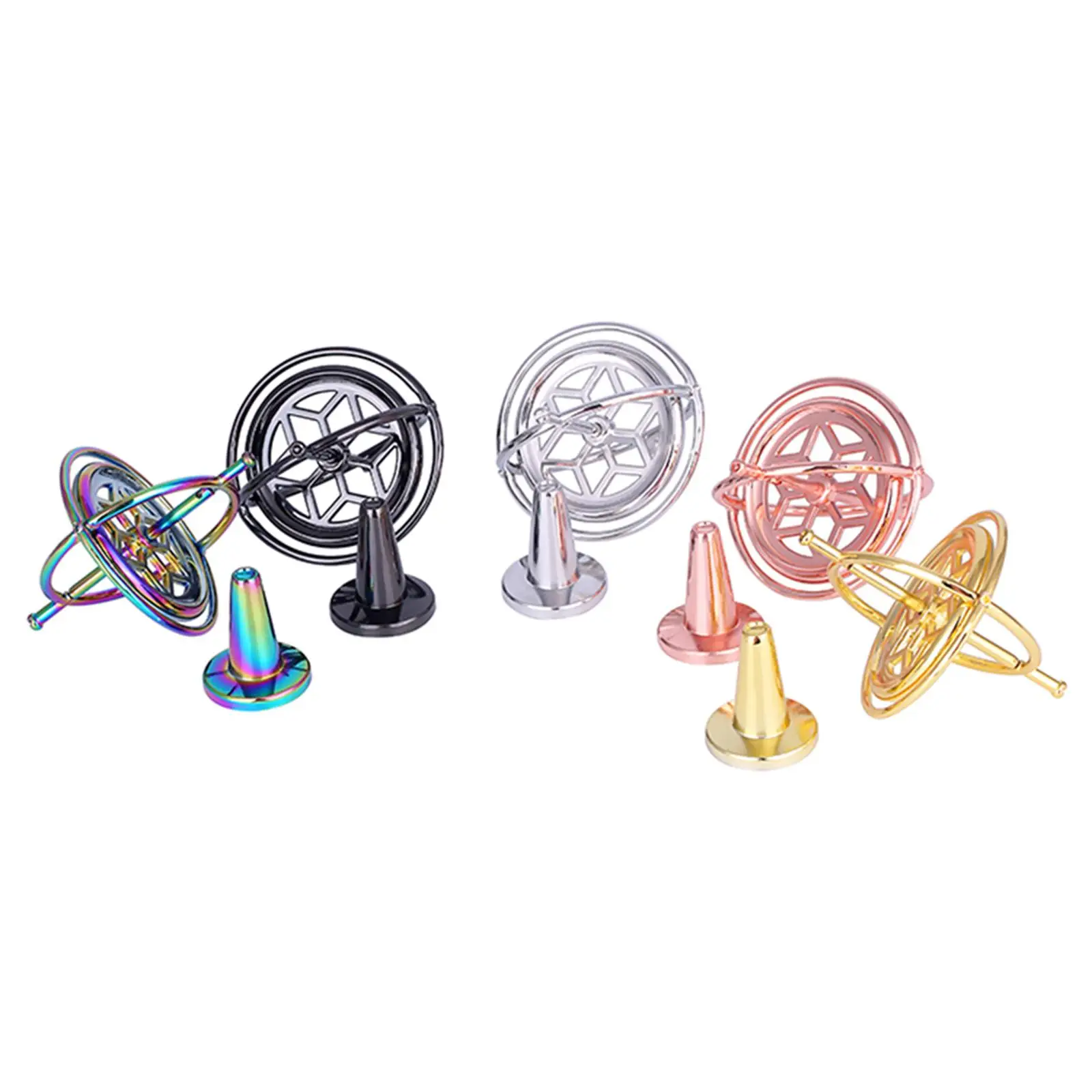 Zinc Alloy Gyroscope Spinning Top Fidget Toy for Adults Kids Anti Stress Desk Toy Technology Physics Gift