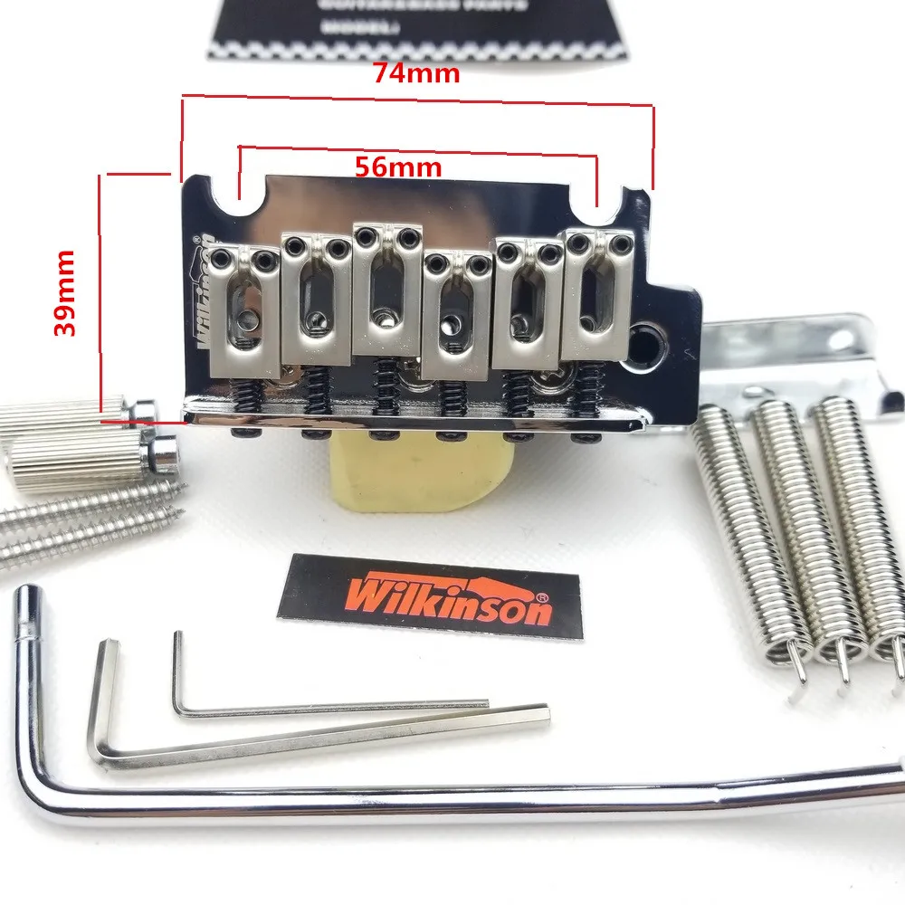 Wilkinson 2 post point chrom srebrny podwójny huśtawka gitara elektryczna Tremolo System most dla strat i suhr gitara WOV06
