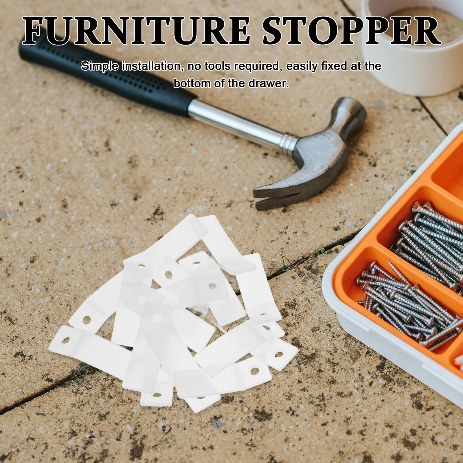 

20Pcs Clear Non Slip Plastic Drawer Stoppers for Dresser Furniture Chest Bottom Repair Replacement Screws Included