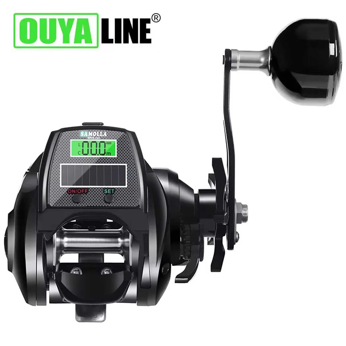 New Large Size Electronic Fishing Wheel 6.4:1 Speed Ratio 16KG Resistance Solar+USB Charging Waterproof Durable Fishing Wheel