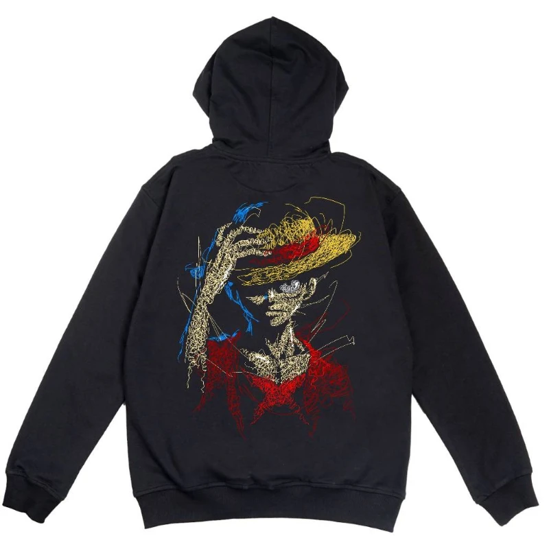 

Animation Hoodie One Luffy Graffiti Animation Unisex Autumn and Winter New Streetwear Men's and Women's Hoodies