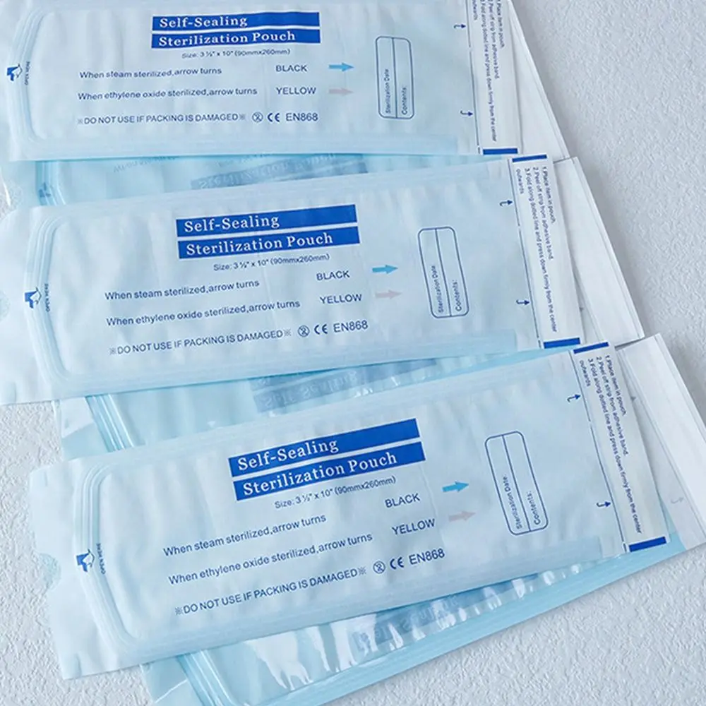 200pcs Disposable Self-sealing Bag Puncture Resistant Multi-size Disinfection Pouch Self-sealing Design Storage Bag Beauty Salon