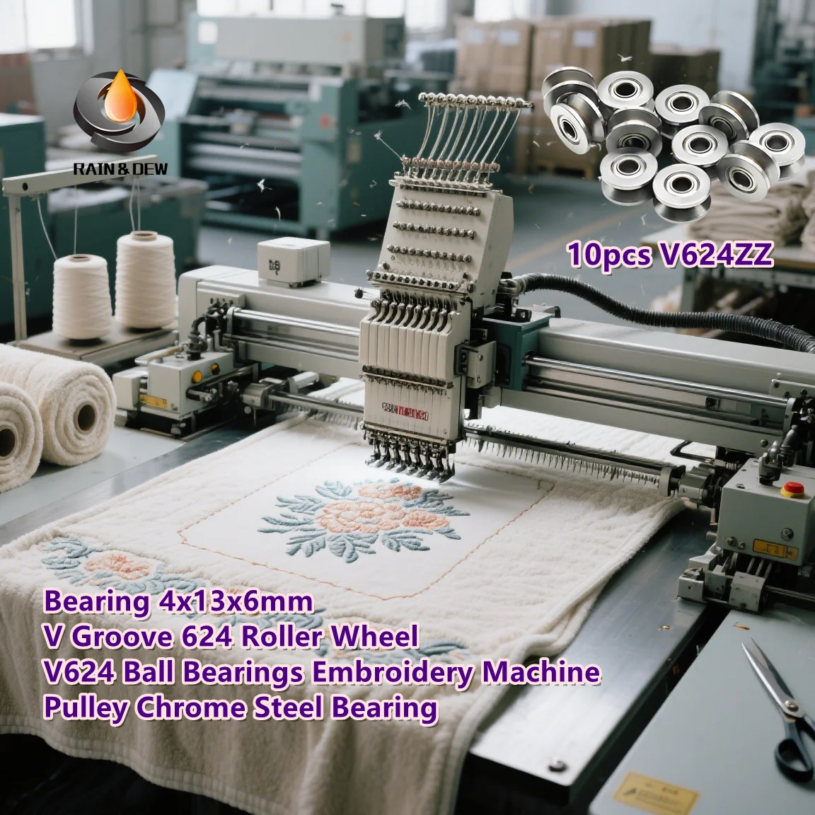 

10 шт. V624ZZ подшипник 4x13x6 мм с V-образной канавкой 624 роликовое колесо V624 шарикоподшипники шкив вышивальной машины подшипник из хромированной стали