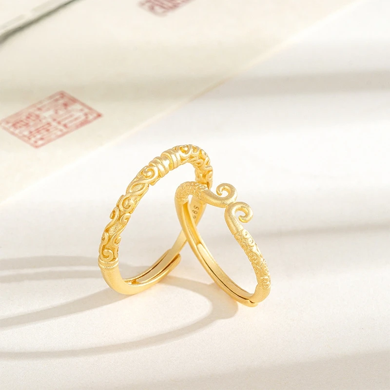 

Кольцо Dawn's Jewel из стерлингового серебра S925, плотное кольцо для мужчин и женщин, пара, Король обезьян, золотой обруч, указательный палец