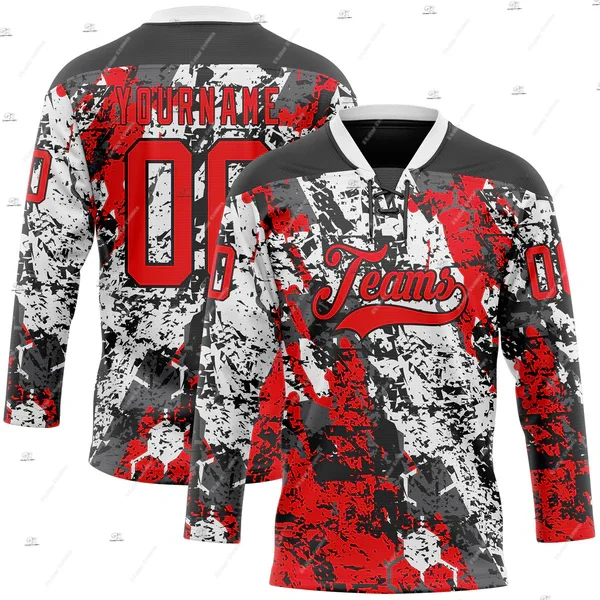 Custom Name Team Group Clothing Gradient Retro Vintage Lace Hockey Jersey Shirts 3DPrint Unisex Harajuku Casual Funny Pullover 5