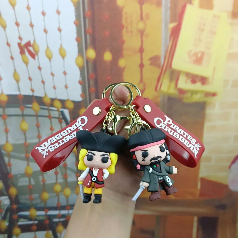 

Брелоки по мотивам фильма «Пираты Карибского моря», силиконовые брелоки с капитаном Джеком, подвески для рюкзаков, аксессуары для ключей, подарок для детей