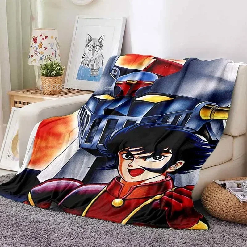 Mazinger z UFO Robot Grendizer Flannel Blanket Cartoon Anime Children Soft Cover Lightweight Bed Sofa Chair Blanket