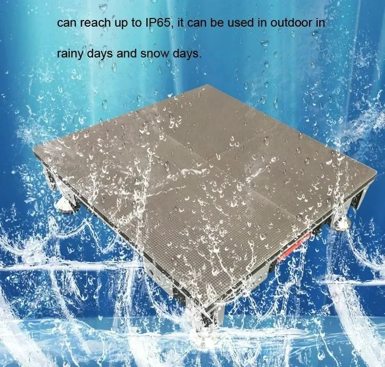 شاشة عرض أرضية الرقص التفاعلية بالألوان الكاملة P2.604 قابلة للتخصيص لتزيين المطاعم أرضية الرقص LED