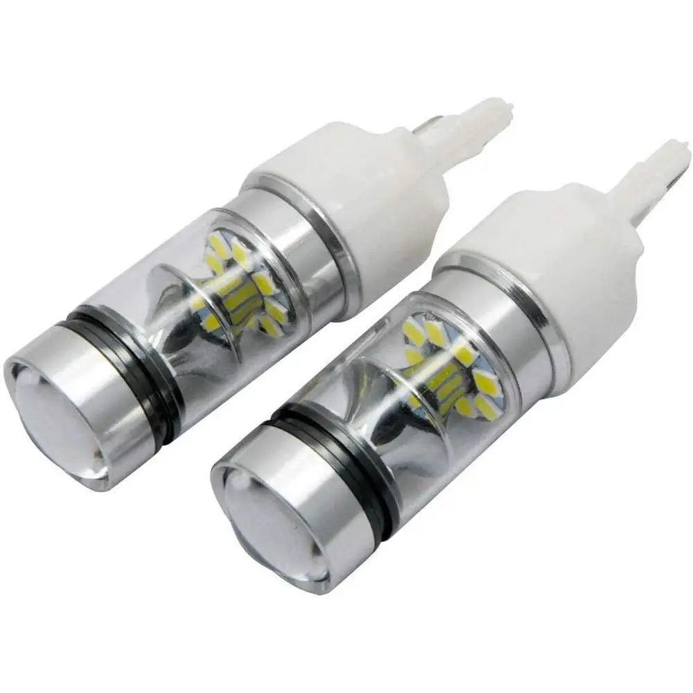 2Pcs Car T20-7440/7443 100W  12V LED  Fog Lights Bulbs Brake  Reverse lights 20 SMD 3030 LEDs White Super Bright High power LED