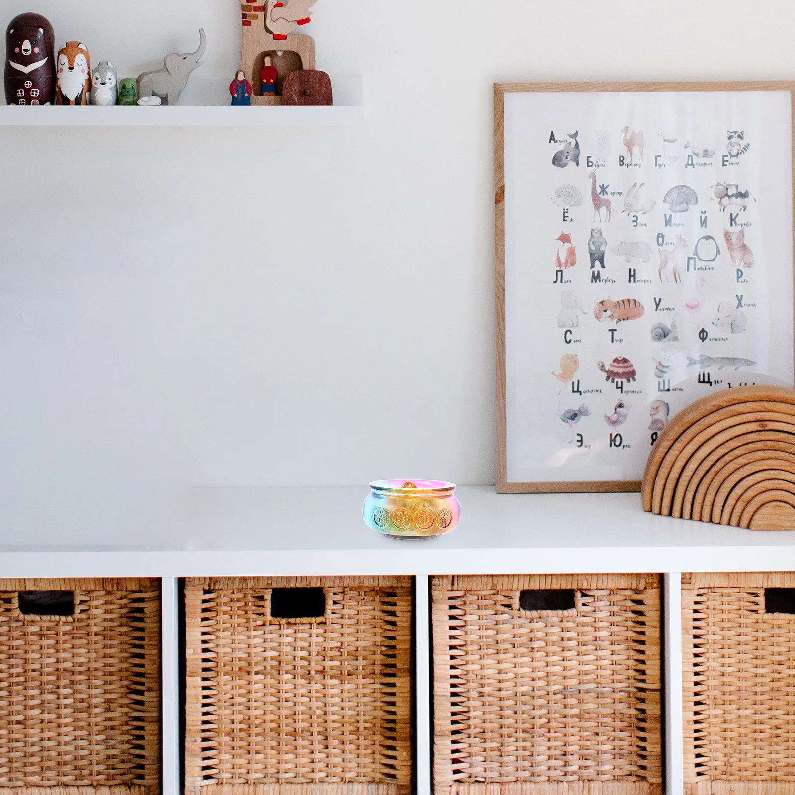 

Treasure Basin Crystal Decorative Desktop Ingot Wealth Basin Exquisite Tabletop Home Office Decor Delicate Ingot Decor