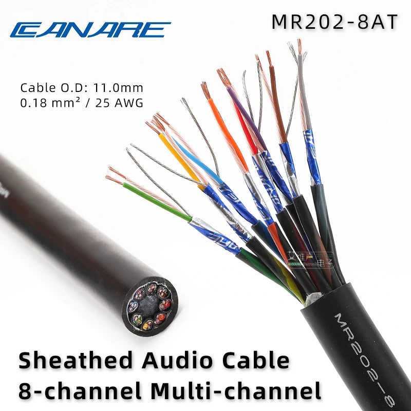 

CANARE MR202-8AT Snake Cable 8 Channels Microphone Mixer Audio Signal Lines for jack XLR 1/4" 1/8" 6.35 3.5 mm RCA Cables 25AWG