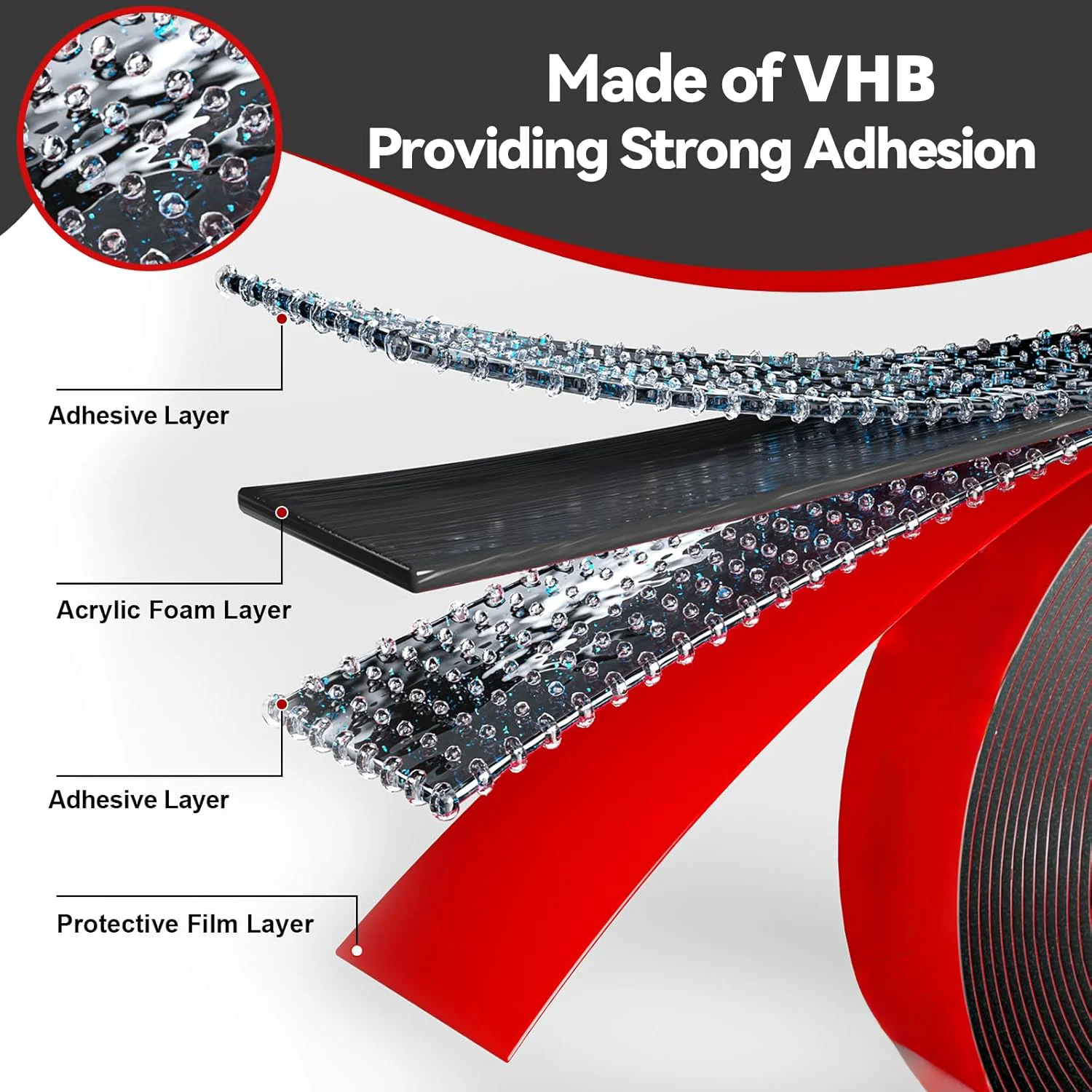 Red Film Black Adhesive High Adhesion Double Sided Tape Computer Mobile Phone Screen Sealing Mobile Phone Repair