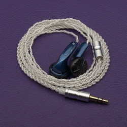 TMUSIC V8 Wired 15.4mm Earphones 32 Ohms Flat head DIY Earbuds Slived Plated Cable Gorgeous Sound