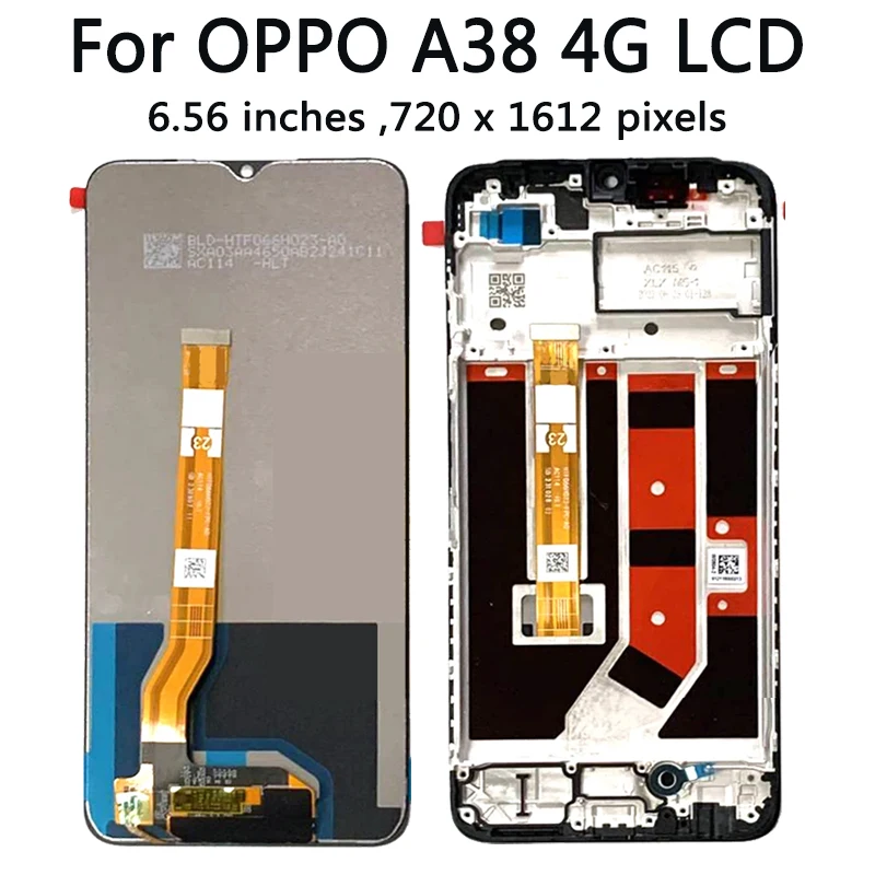 오리지널 LCD 디스플레이 터치 스크린 디지타이저 어셈블리, Oppo A38 4G CPH2579 디스플레이 교체 수리 부품, 6.56 인치