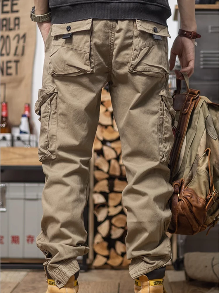 American classic outdoor work pants for men in summer, thin design with multiple pockets and leg binding pants, super popular fo