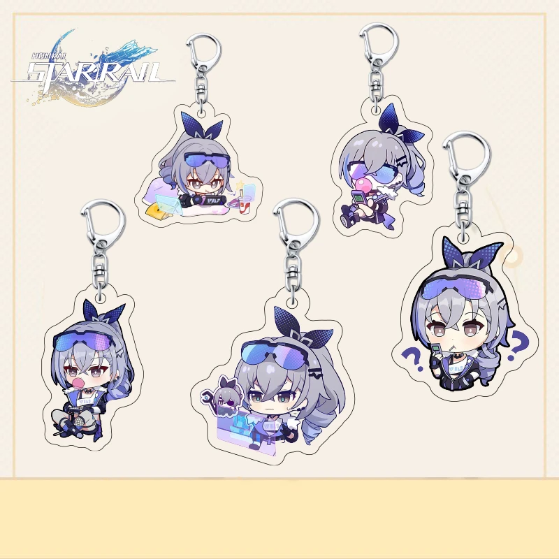 Keychain Honkai: Star Rail SilverWolf Keyring Strap Figure Hanging Accessories 5cm