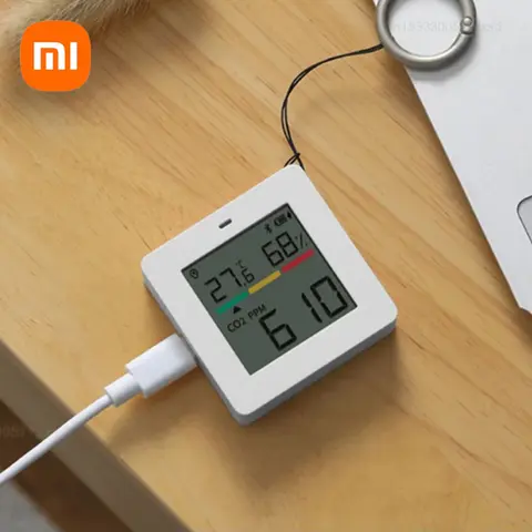 샤오미 Miaomiaoce 공기질 감지기, CO2 감지기, 충전식 온도 습도 모니터 테스터, 이산화탄소 LCD 감지기