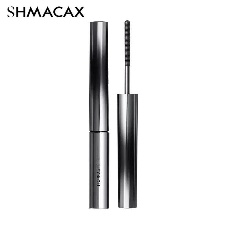 Tubo d'acciaio Mascara Waterproof Slender Non sbavature Brown Curly Metal Small Silver Tube Mascara