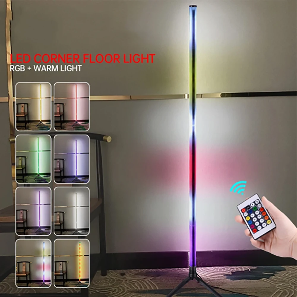 

RGB LED Floor Lamp Indoor Home Decoration Ambient Light Modern Corner Living Rome Art Decor Atmospheric Standing Stand Lighting