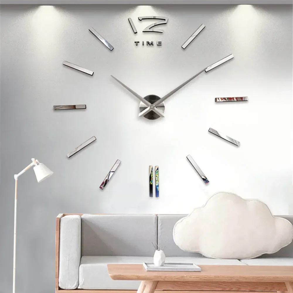 Large Three-dimensional 130cm Amazon Living Room Bedroom Clock DIY Silent Art Creativity No Punching Decoration Wall Pasting