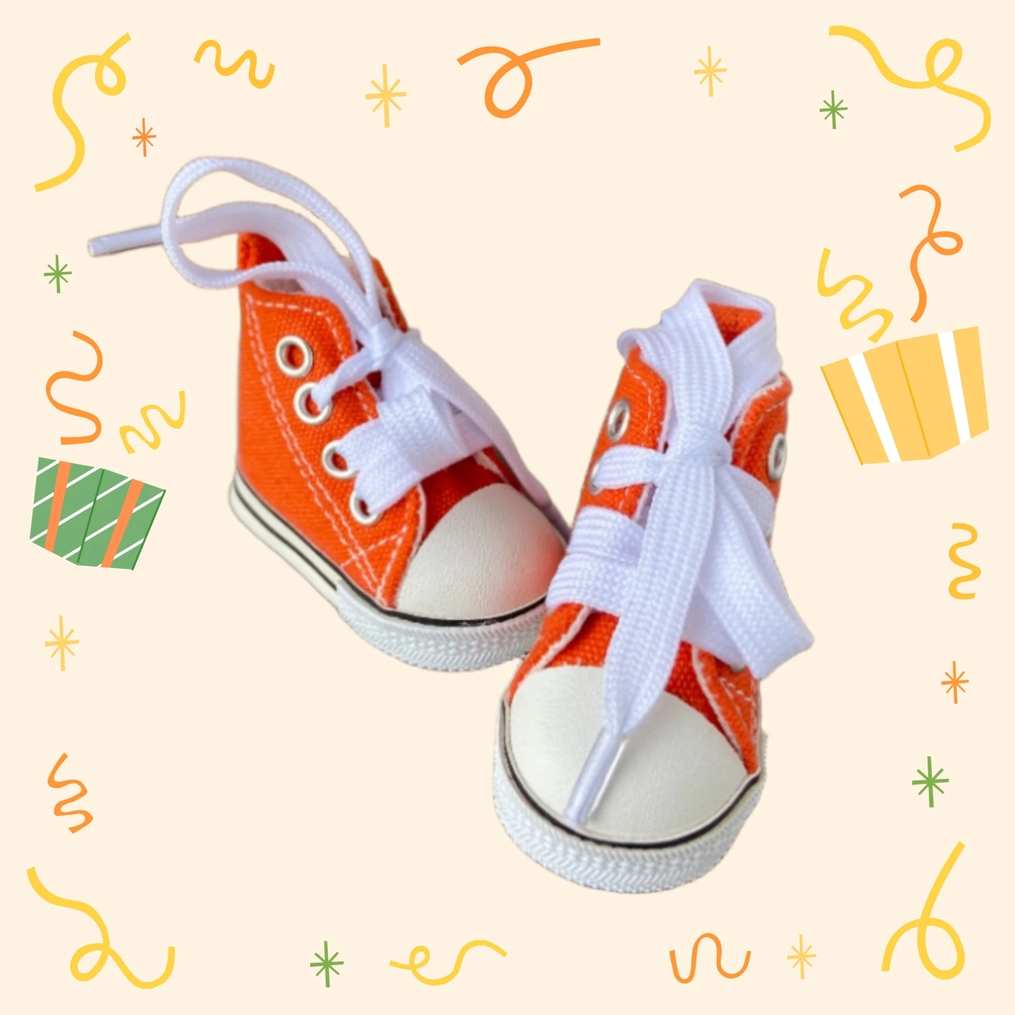 Tilda 6cm Canvas Sneakers For Dolls Paola Reina Minifee,Mini Toy Gym Shoes 1/4 Doll Sports Shoes Accessories for Dolls Toys