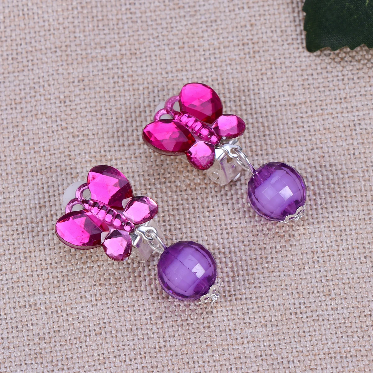 Boîte de rangement à Clip d'oreille, ensemble pour petites filles, boucles d'oreilles, gouttes d'oreille de dessin animé, bijoux à clipser, accessoires pour enfants, déguisement de fête