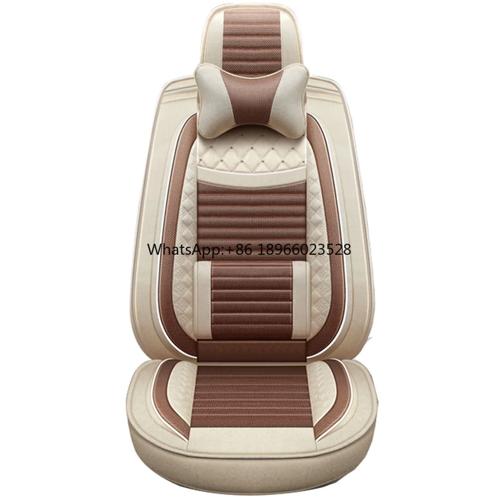 

Luxury Universal Leather linen Auto Car Seat Cover full Seat Cover Cushion