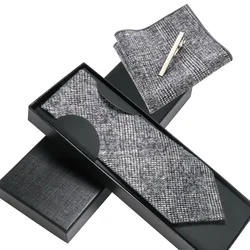 EASTEPIC Krawatte Sets Einschließlich Clips und Handkerchieves Wolle Krawatten für Männer in Freizeit Anzüge Hochzeit Zubehör in Geschenk Boxen