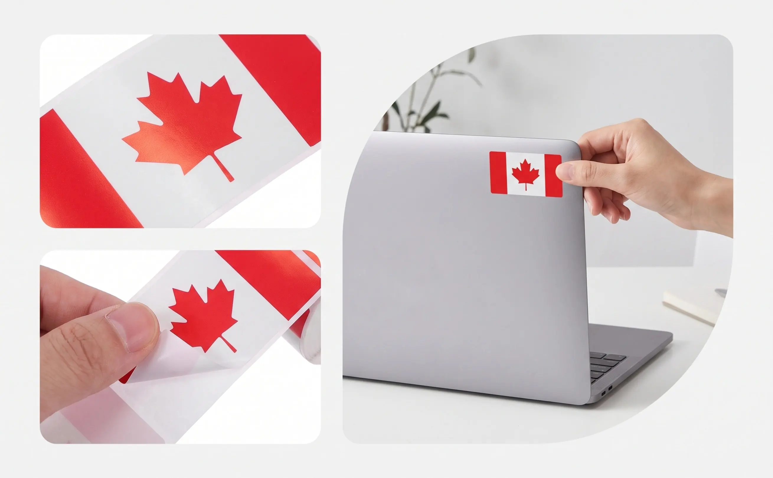 Canada Stickers Canadian Maple Leaf Flag Decals Waterproof Scratch Resistant for Laptops Water Bottles Trucks Suitcases Books