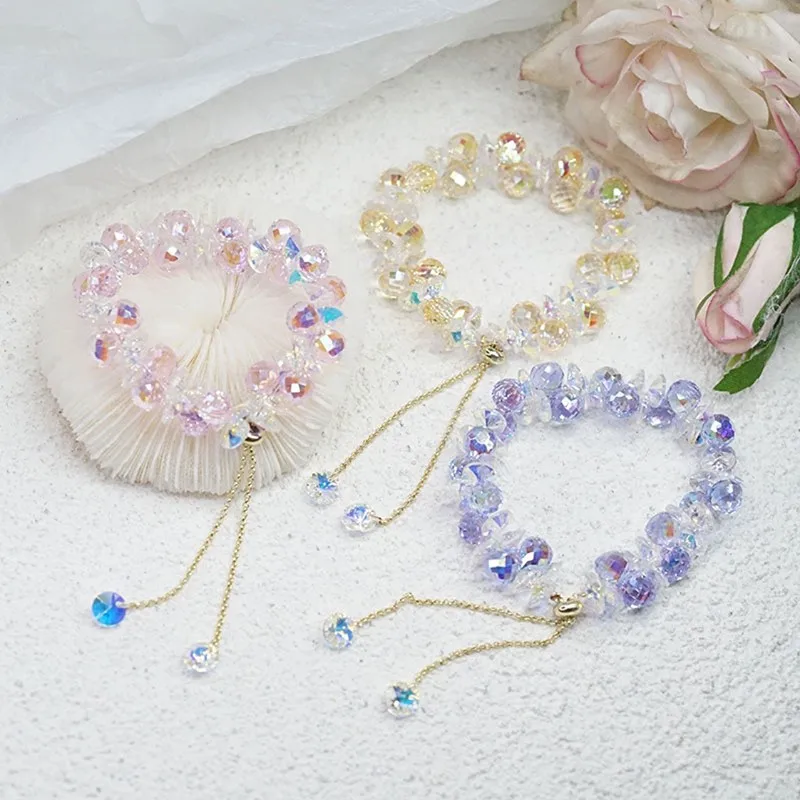 1 Piece Crystal Beaded Bracelet Fashion Shiny Stone Beads Elastic Cord Bracelet Women's Jewelry Jewelry image 5